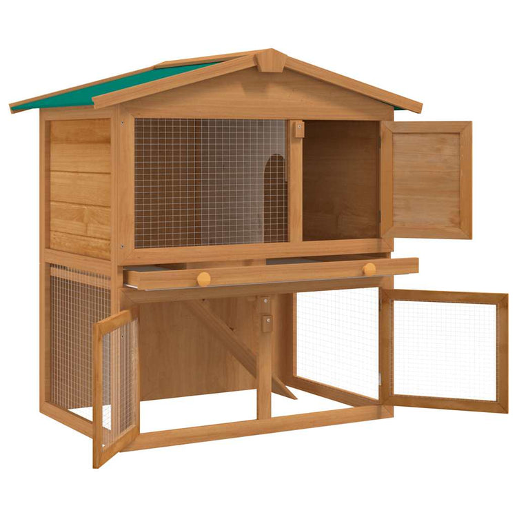 Vidaxl Lapin Loft pour l'extérieur avec 3 portes bois