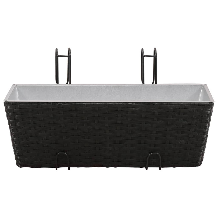 Vidaxl Balcony Plant Bakken 2 St 50 cm Roard Black