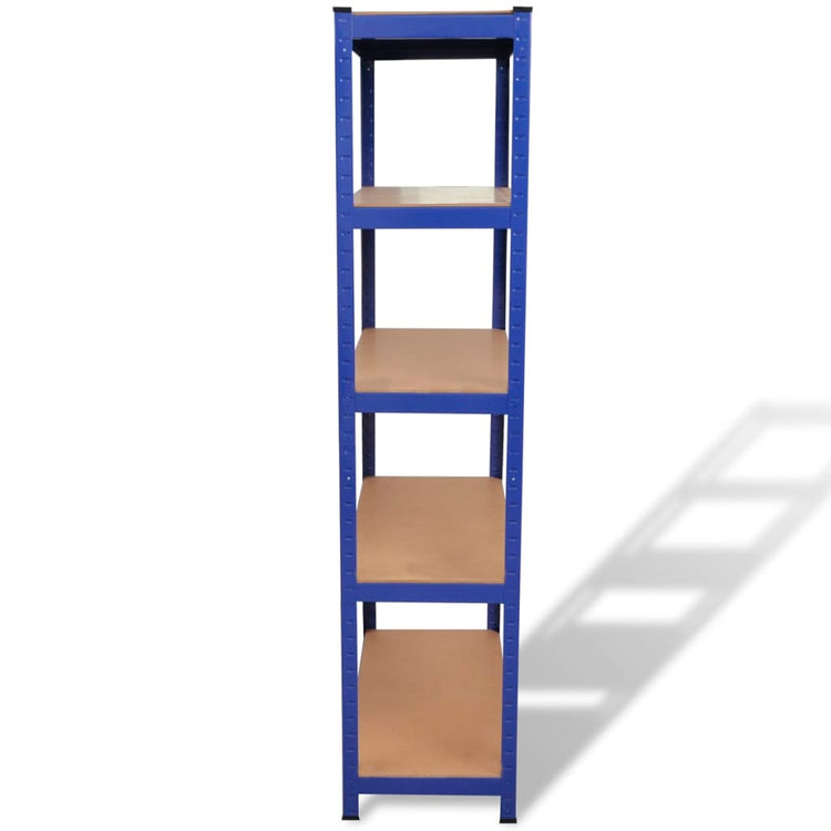 Rack de stockage Vidaxl en acier à 5 couches et bleu en bois transformé