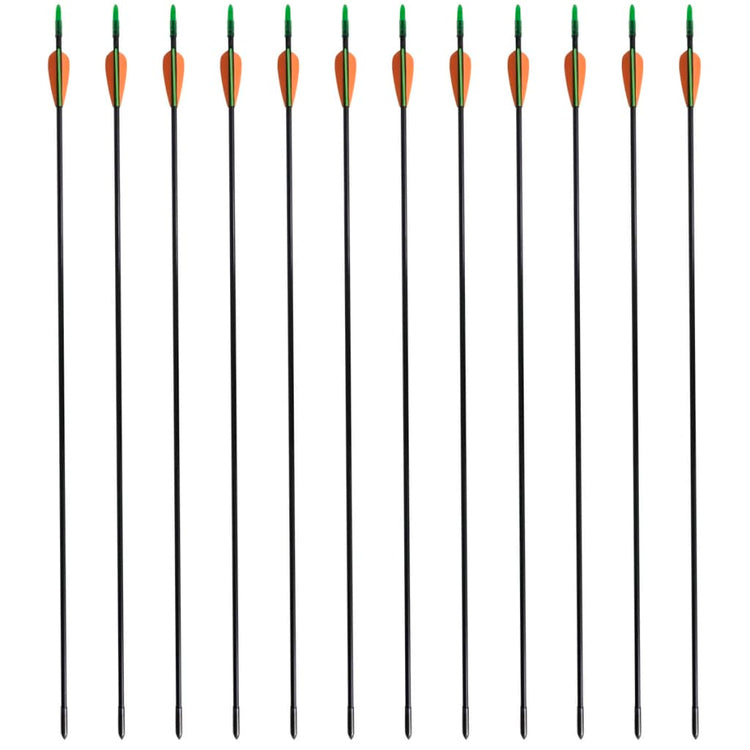 Norme Vidaxl Recurveboog avec des flèches 30 0,6 cm Fiber Optic 12 pièces