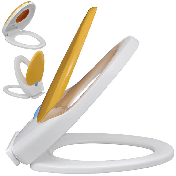 Vidaxl Toilet Seat pour adultes Enfants enlacés doux et jaune