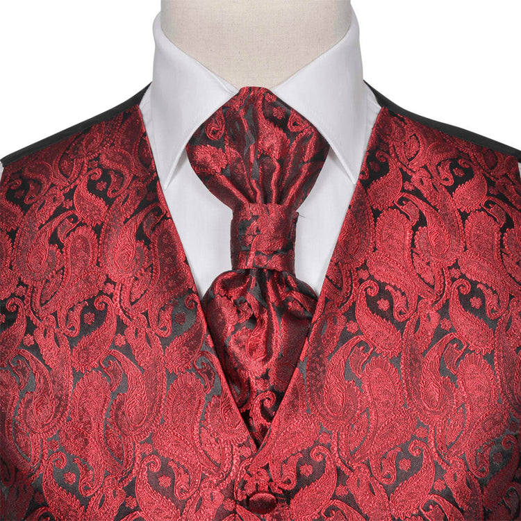 Vidaxl Paisley Mariage Carte Set pour hommes Taille 54 Bordeaux Rood