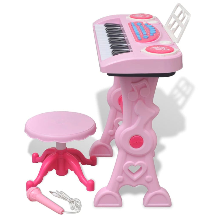 Clavier jouet vidaxl avec microphone de selles et 37 touches rose