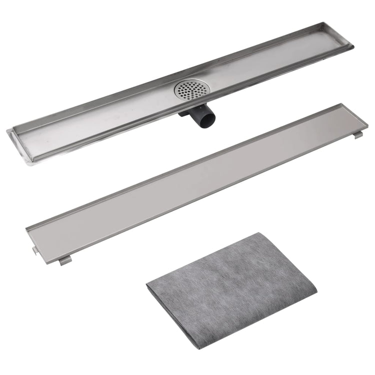 Vidaxl Doudeur de douche rectangulaire 930x140 mm en acier inoxydable
