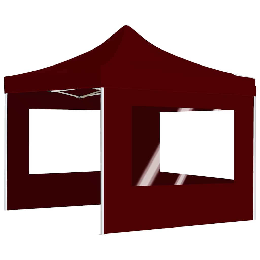 Vidaxl PartyTent pliable avec des murs 3x3 m de vin en aluminium rouge
