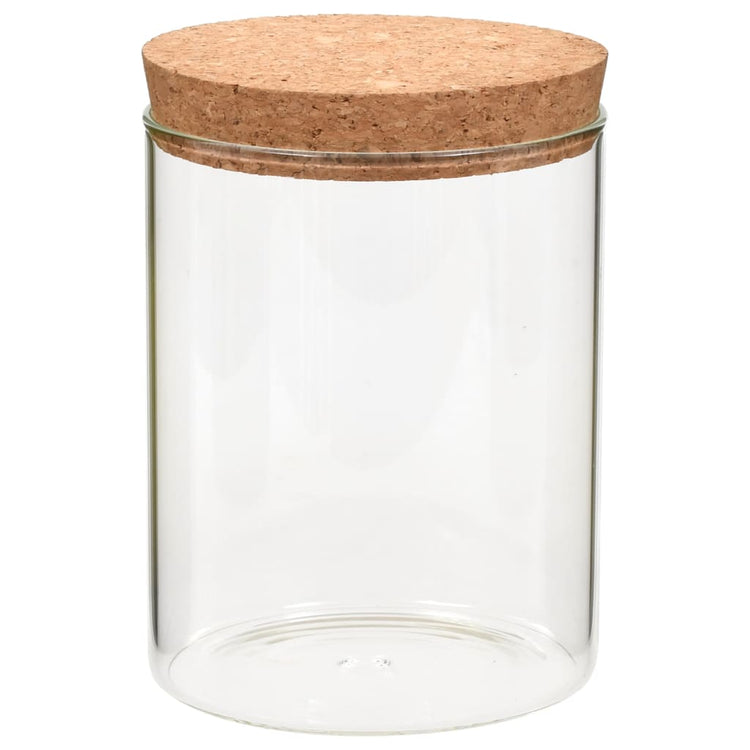 Pots de stockage vidaxl avec couvercle de liège 6 st 650 ml de verre