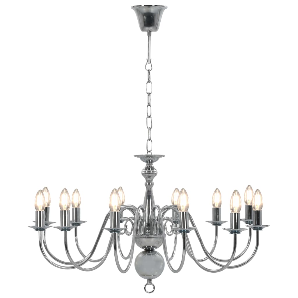 VidaXL lustre 12xe14 couleur argent