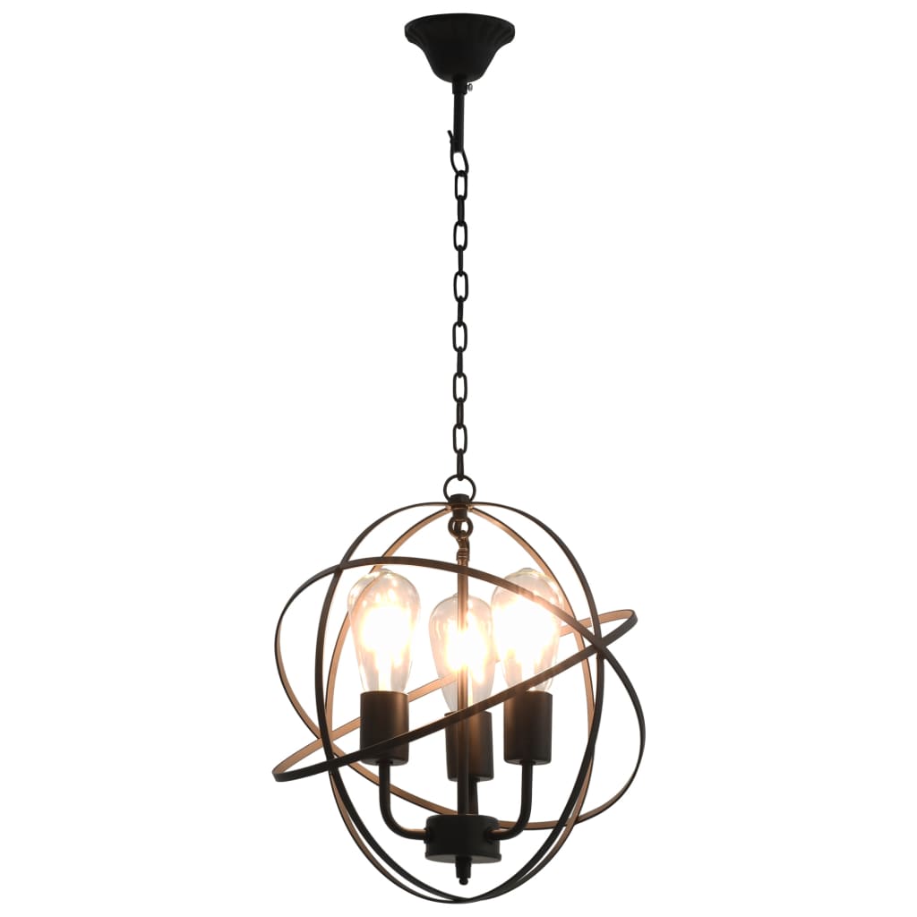 Lampe suspendue vidaxl autour de 3xe27 noir