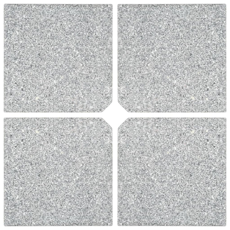 Vidaxl parasol Plaques de football 4 pcs carrés 100 kg de granit gris