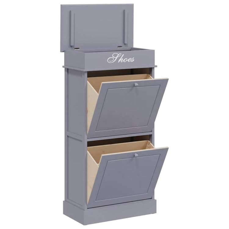 Armoire à chaussures Vidaxl 50x28x98 cm Paulowniahout Gray