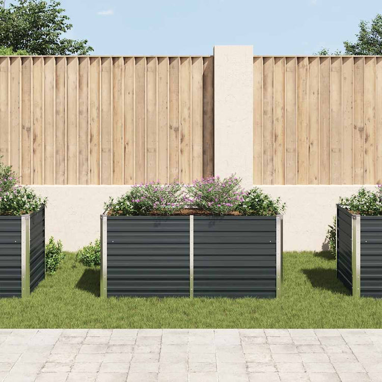 Vidaxl Planter surélevé 160x80x77 cm anthracite en acier galvanisé