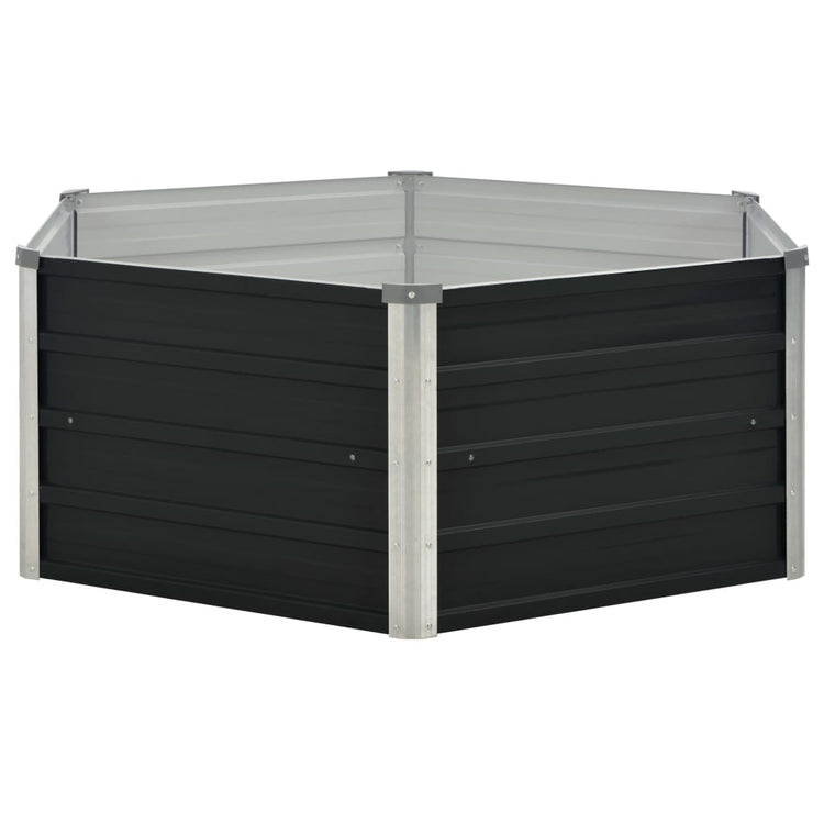 Vidaxl Planter surélevé 129x129x45 cm anthracite en acier galvanisé