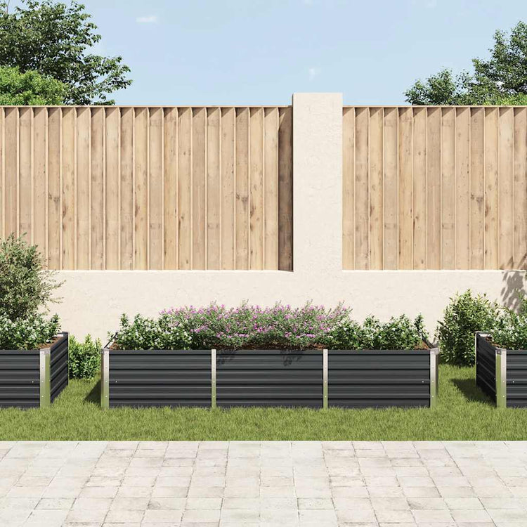 Vidaxl Planter surélevé 240x80x45 cm anthracite en acier galvanisé