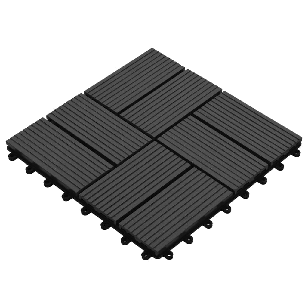 Vidaxl 22 st terrasse tuiles 30x30 cm 2 m² hkc noir