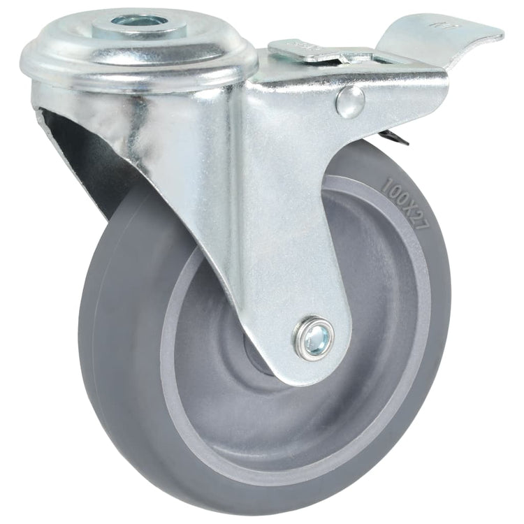 Vidaxl 8 st roues pivotantes avec trous de boulon 100 mm