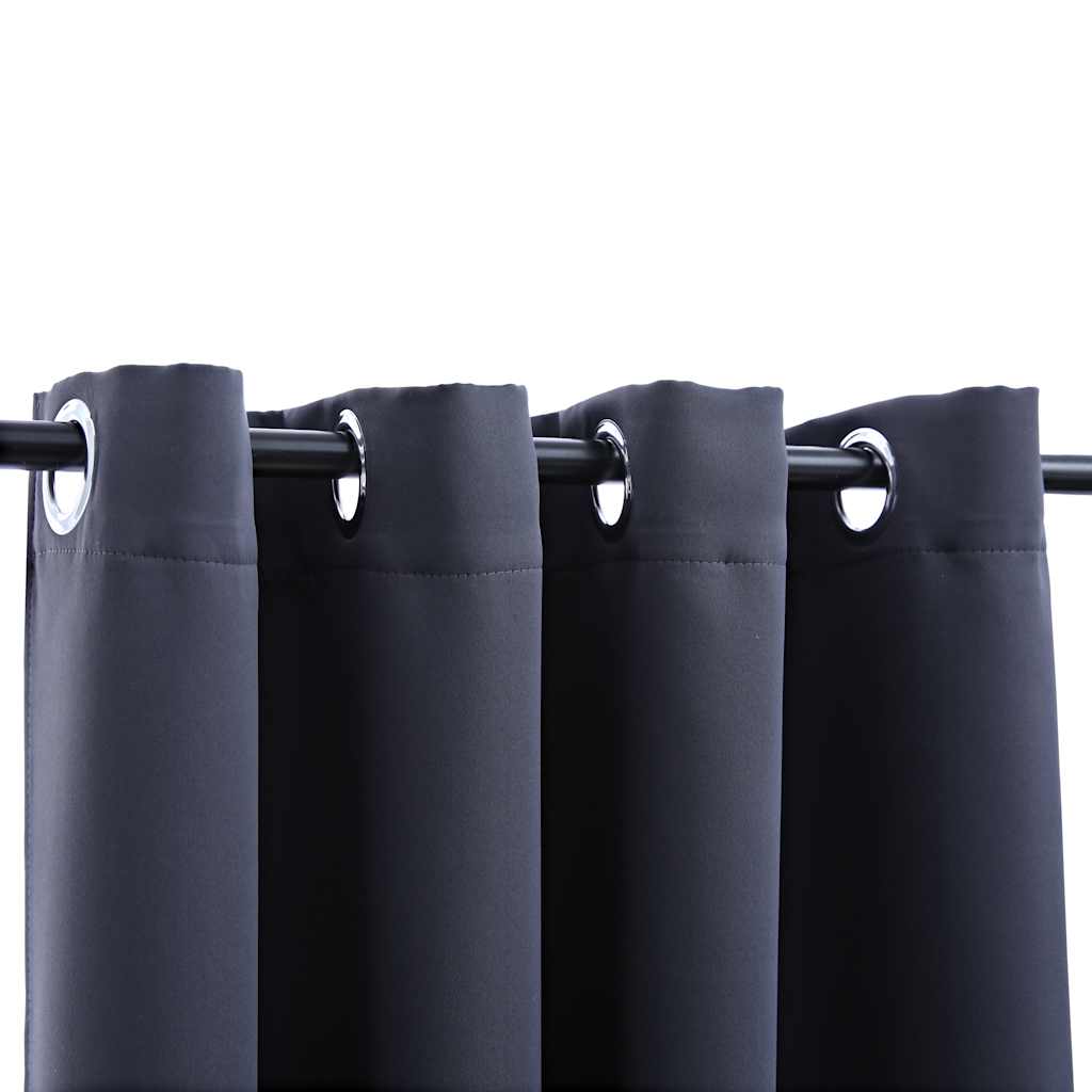 Vidaxx rideaux occultants avec anneaux 2 pcs 140x175 cm anthracite