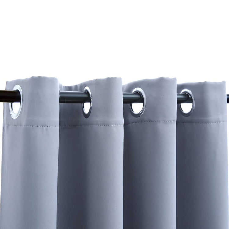 Rideau vidaxl accablant avec des anneaux en métal 2 st 140x225 cm gris
