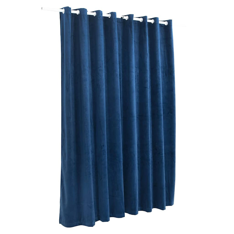 Rideau vidaxl accablant avec des anneaux 290x245 cm en velours bleu