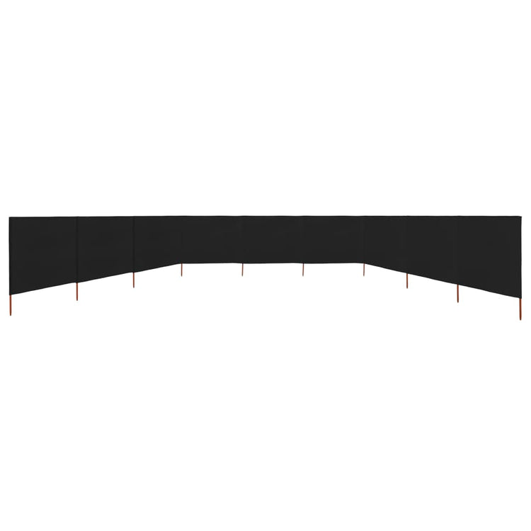 Pare-brise Vidaxl 9 panneaux 1200x160 cm tissu noir