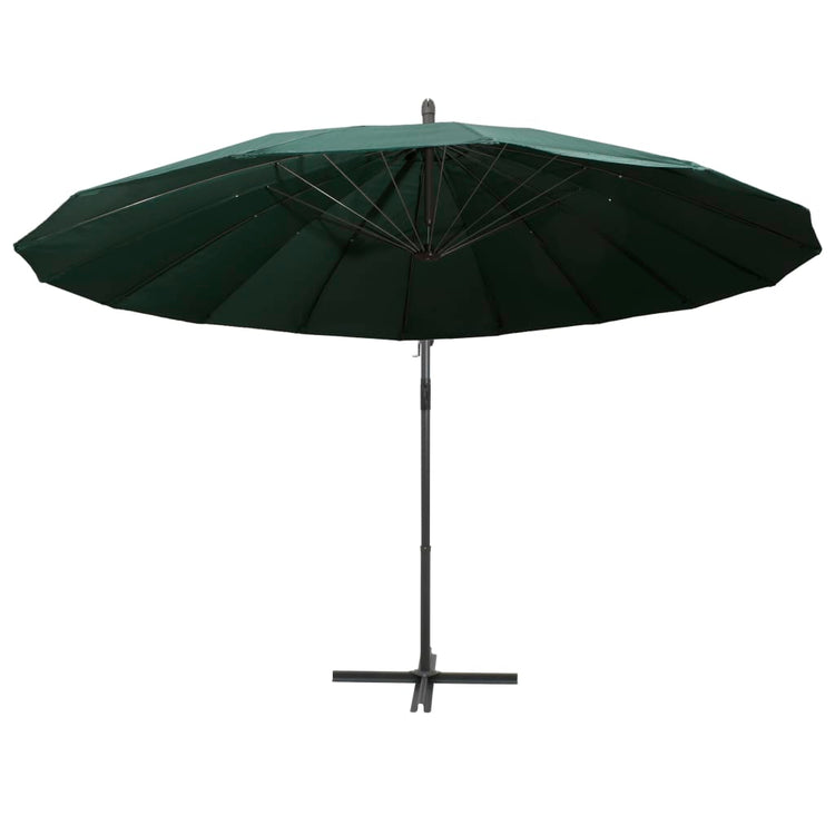 Vidaxl parasol flottant avec mât en aluminium 3 m vert