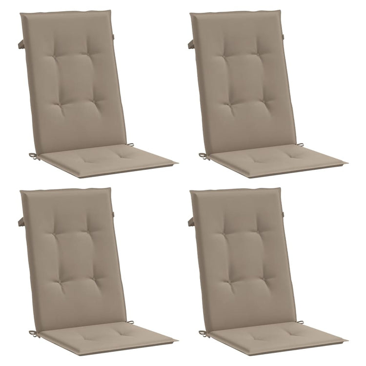 Coussins de chaise de jardin vidaxl 4 St High Back120x50x3 cm tissu taupe