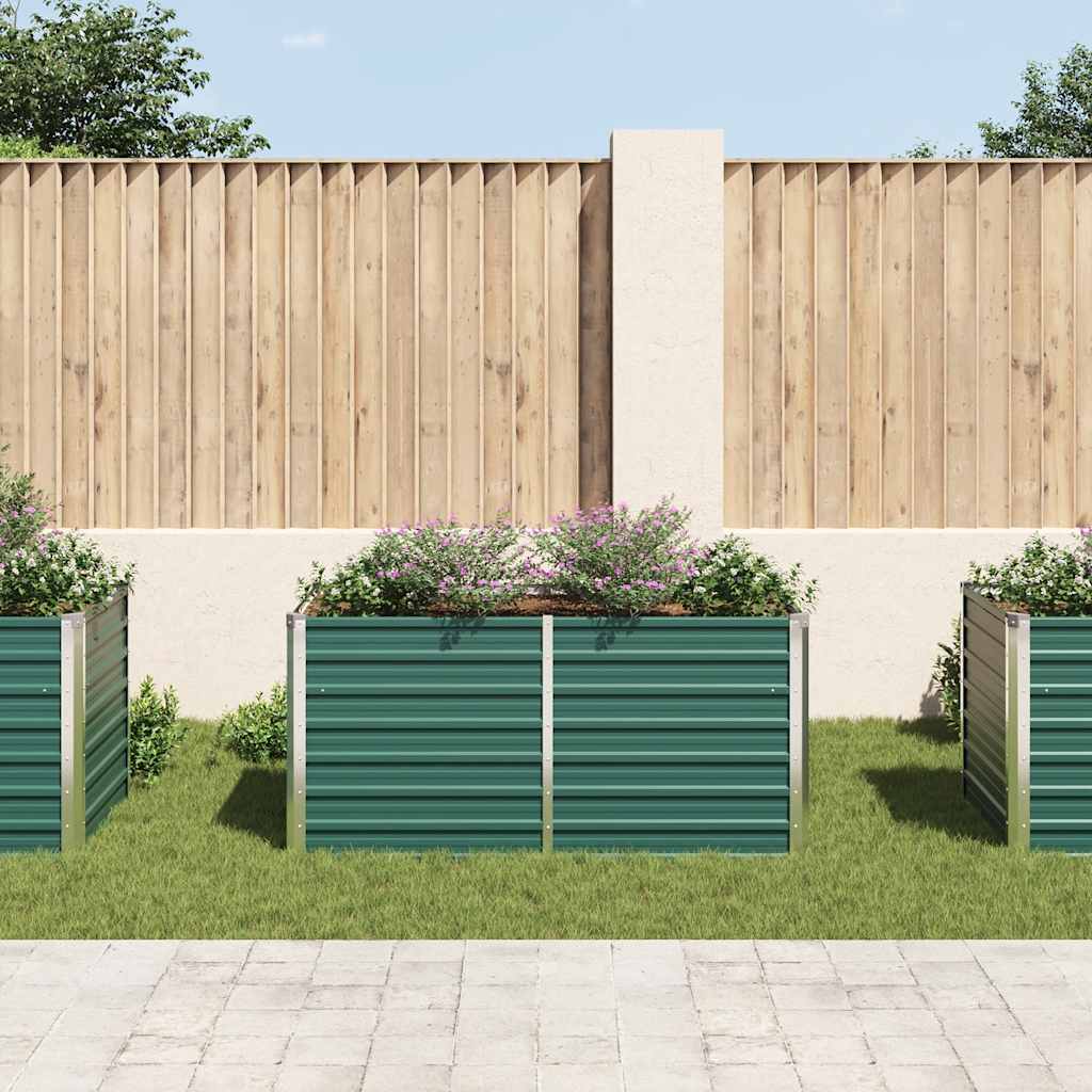 Vidaxl Planter surélevé 160x80x77 cm en acier galvanisé vert