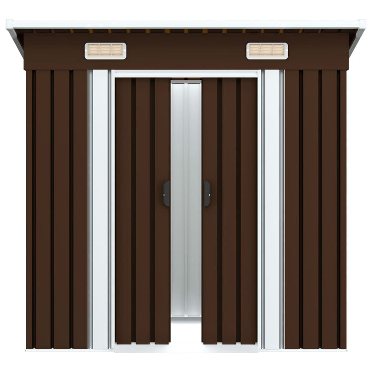 Vidaxl hangar de jardin 194x121x181 cm en acier brun
