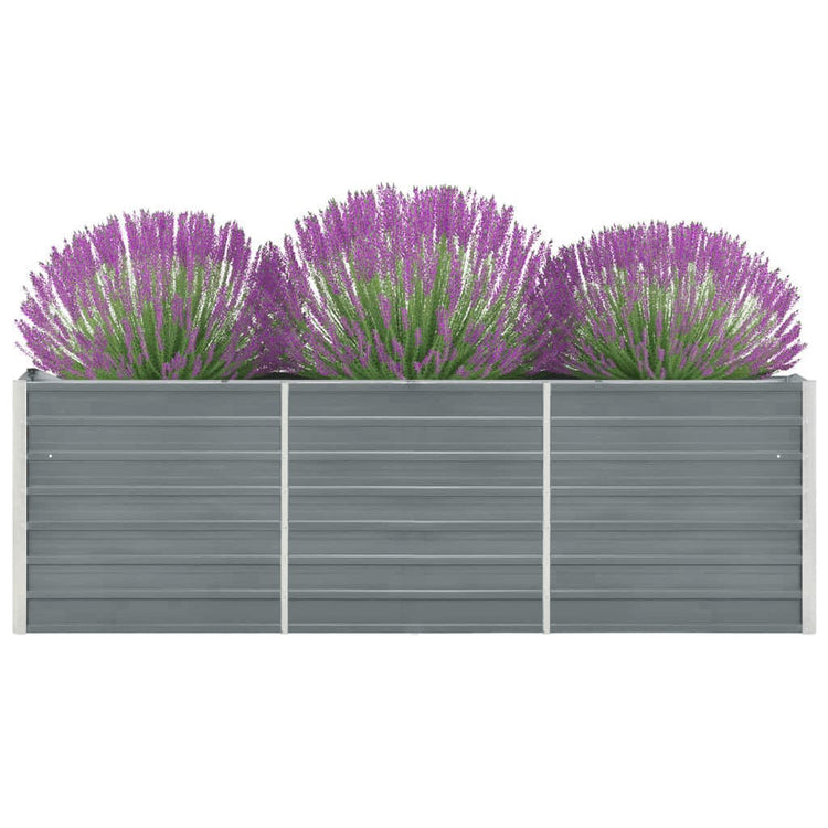 INSERT PLANTER VIDAXL 240x40x77 cm Gray en acier galvanisé