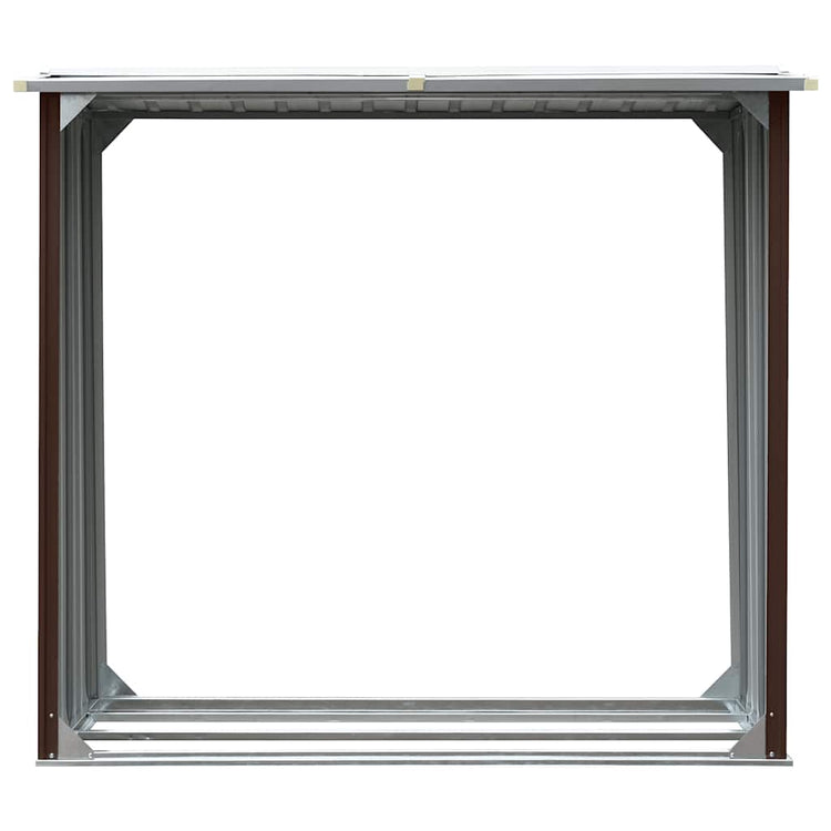 Vidaxl hangar de bois de chauffage 172x91x154 cm brun en acier galvanisé