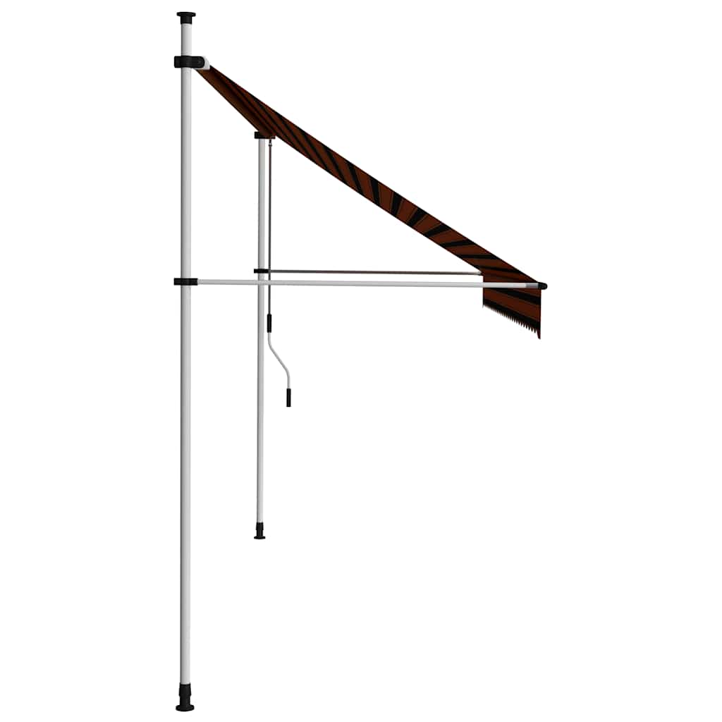 Vidaxl luifel extensible manuellement 300 cm orange et brun