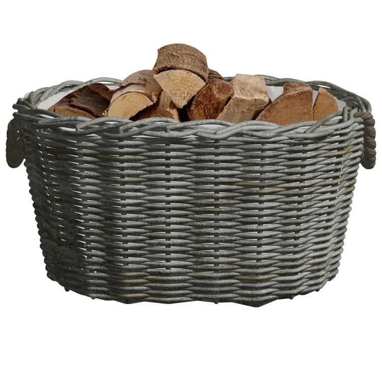 Vidaxl Wood Panier avec poignées 59x42x28 cm en bois de saule gris