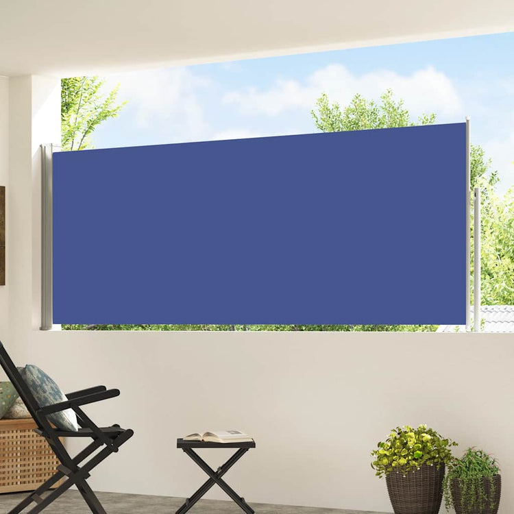 Écran de jardin vidaxl extensible 120x500 cm bleu