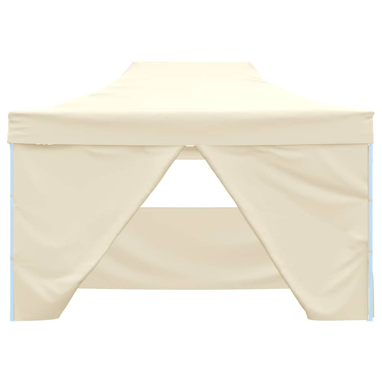 Tente de fête Vidaxl avec 4 murs latéraux pliables de 3x4 m crème en acier