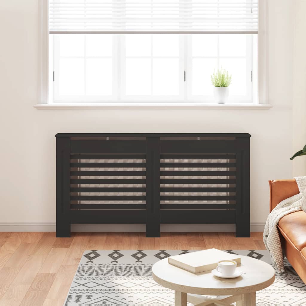 Construction de radiatorom vidaxl 152x19x81,5 cm mdf noir