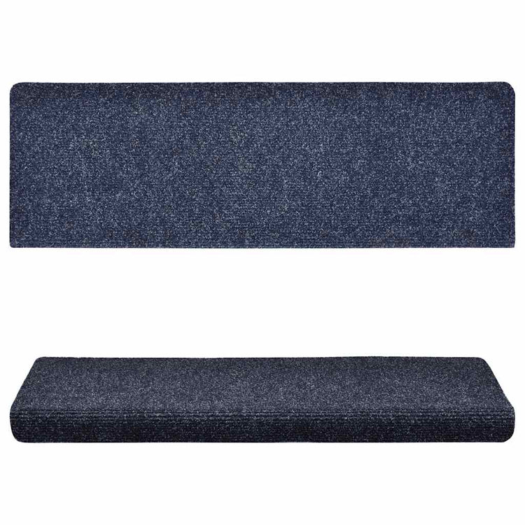 Vidaxl Stair Mats 15 st 65x21x4 cm aiguille en feutre bleu