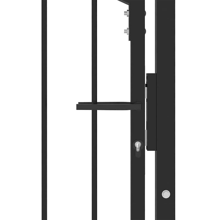 Vidaxx porte de clôture avec clous noir 100 x 200 cm acier thermolaqué