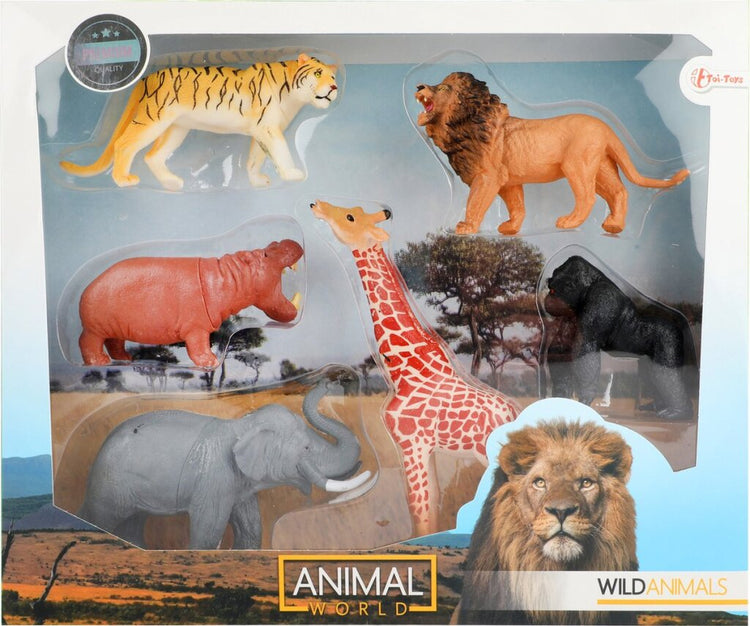 Animal World Wild Wild Dieren Elephant Leeuw Tiger Gorilla Girafe Hippo