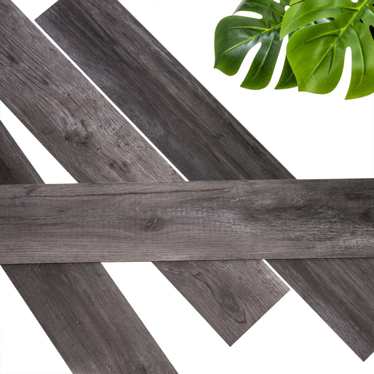 WALLART WALLART PLANKEN WOOD-Look Schuurhout Oak Charcoal Black