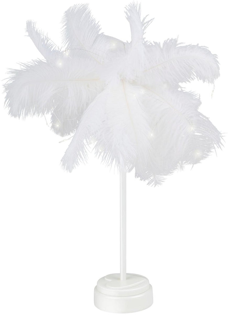 Lampe plume Grundig avec LED - 9x9x30cm - blanc chaud - 40 LED - 3x AAA (non inclus) - blanc