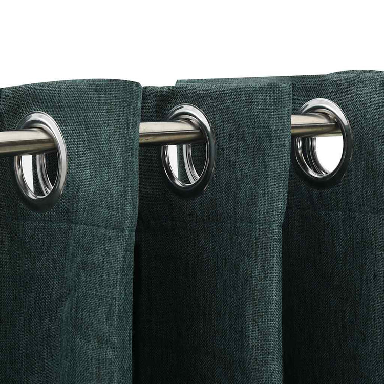 Vidaxl rideaux en lin look accablant les yeux 2 st 140x225 cm vert