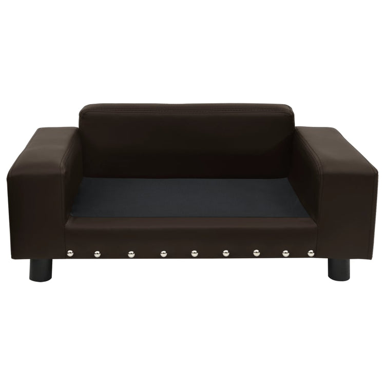 Vidaxl Dog Bank 81x43x31 cm en peluche et en cuir artificiel marron