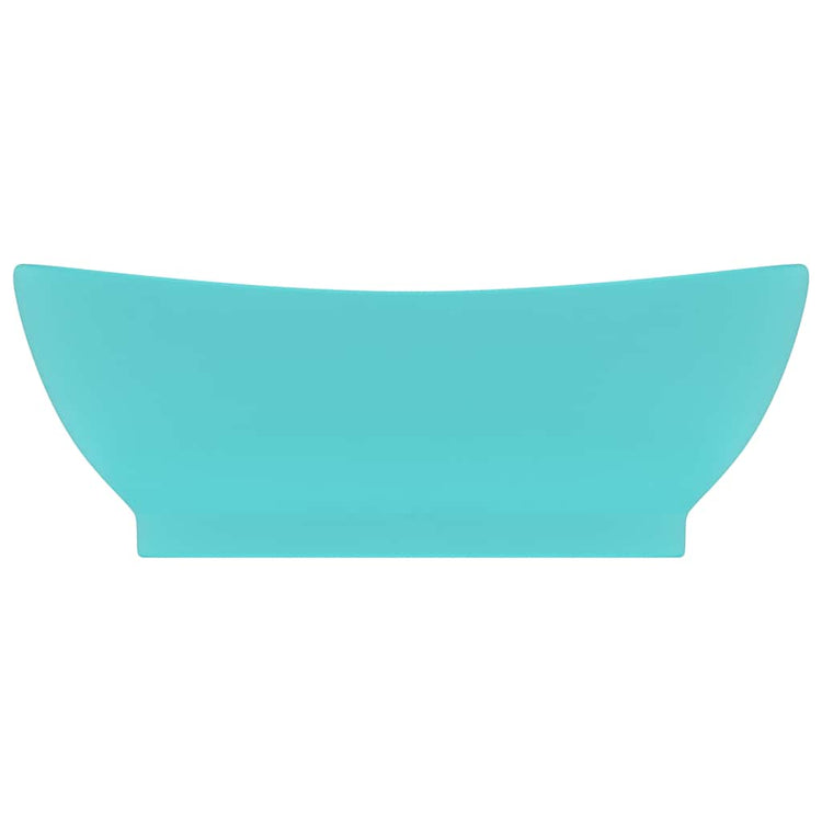 Vidaxl Washingin avec atterrissage ovale 58,5x39 cm Céramique Matt vert clair