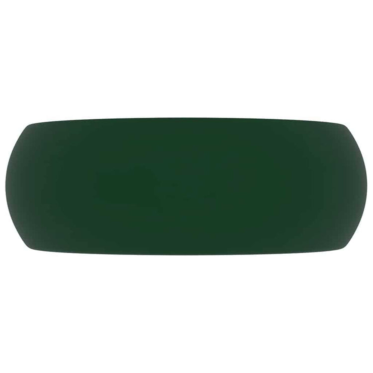Vidaxl Washbasin Round 40x15 cm Mat de céramique vert foncé