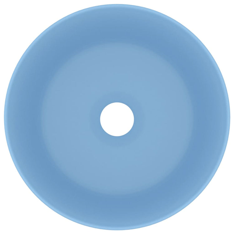 Vidaxl Washbasin Round 40x15 cm Céramique Matt bleu clair