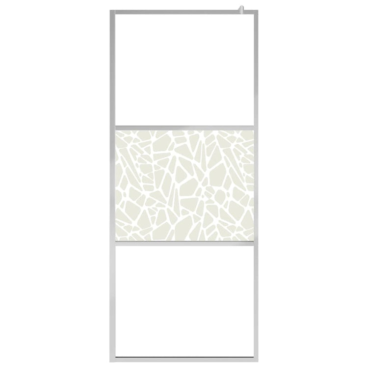 Vidaxl Walk-In Walk Walk avec motif de pierre 90x195 cm Verre ESG