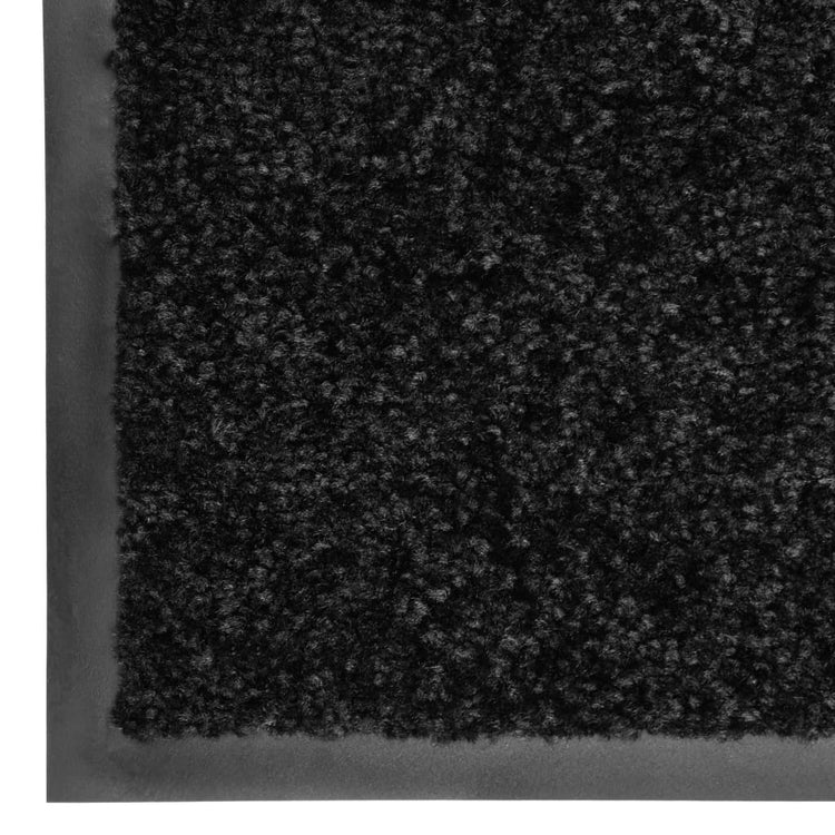 Vidaxl DOORMAT lavable 90x150 cm noir