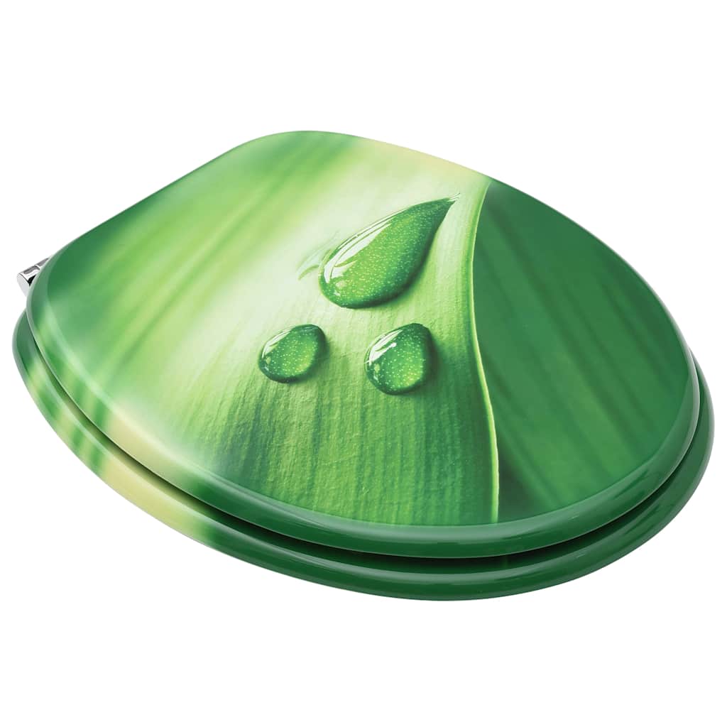 Vidaxl Toilet Seats avec couvercle 2 ST Eau Drip MDF Green