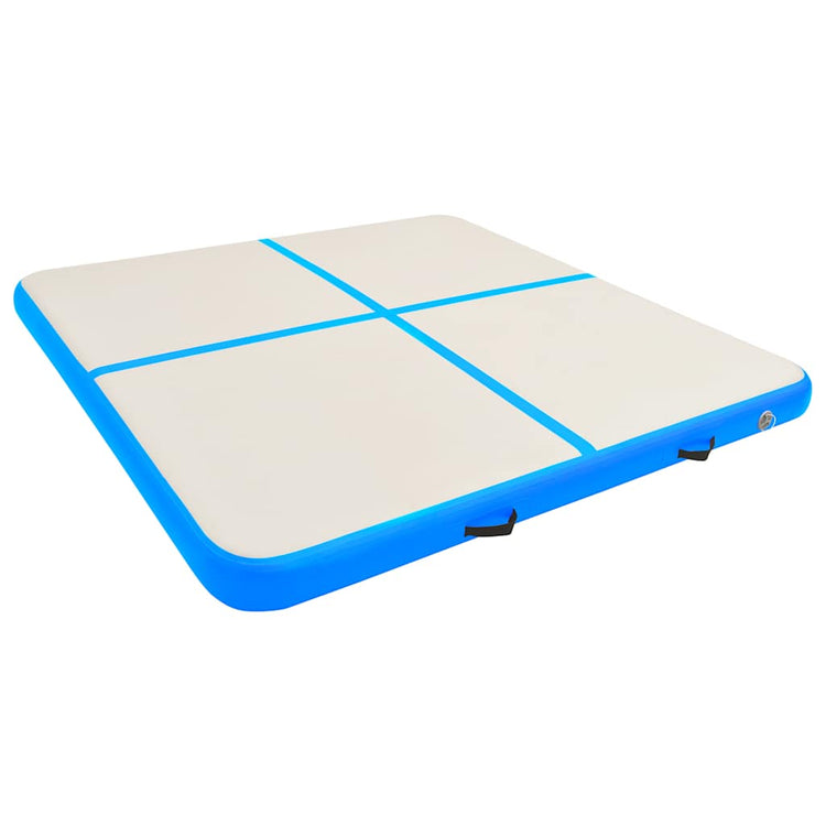 Mat de gymnastique Vidaxl avec pompe gonflable 200x200x15 cm en PVC bleu