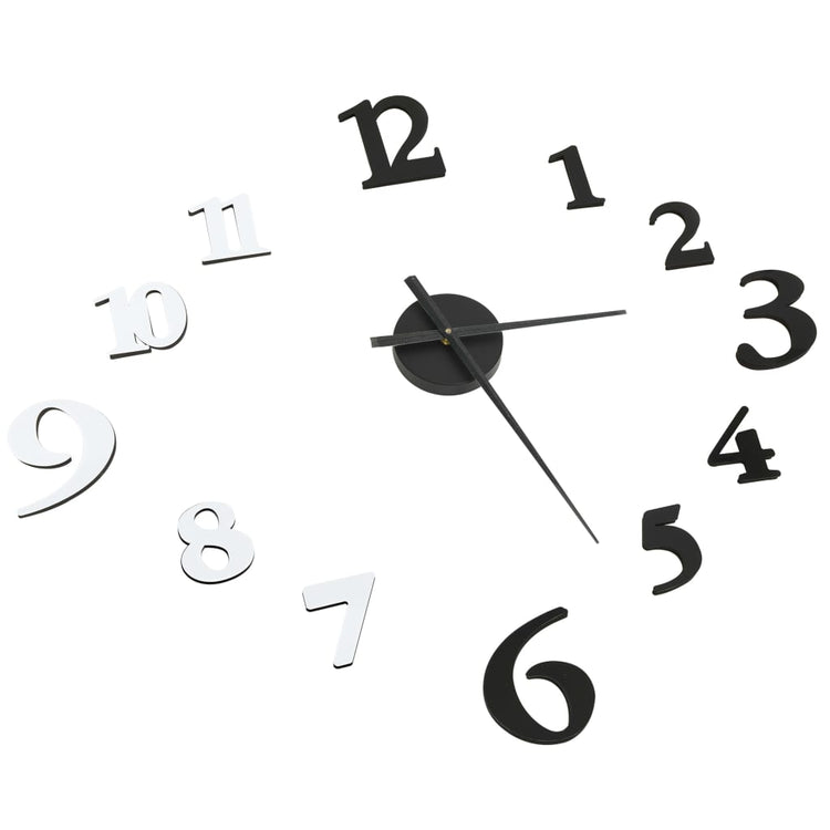Vidaxl 3D Mur Horloge moderne xxl 100 cm noir et blanc