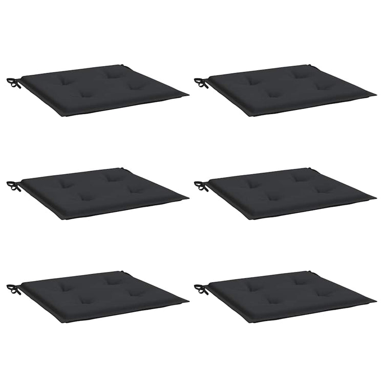 Coussins de chaise de jardin vidaxl 6 ST 40x40x3 cm Oxford tissu noir